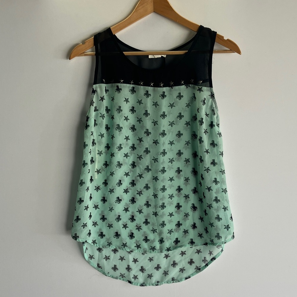 Edge Mint and Black Star Tank Top
